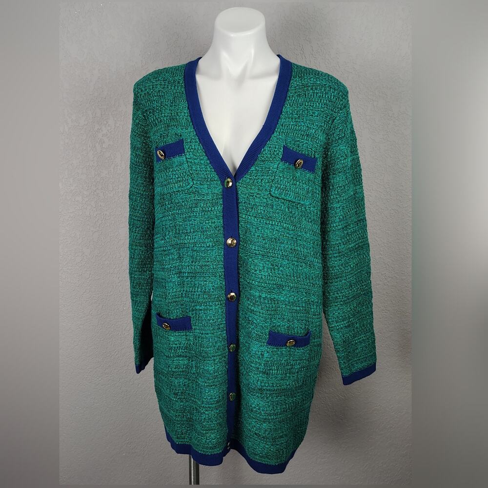 Lilly Pulitzer Tannery Sweater (Sweater Only) Cardigan Green Blue Size XL NEW - Picture 2 of 16